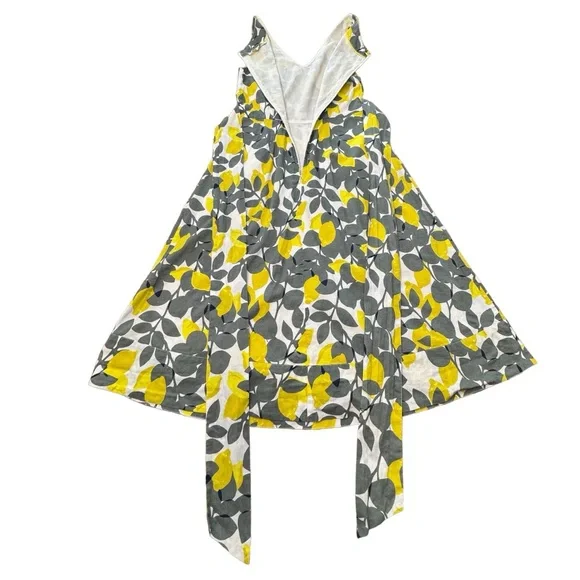 Boden Jade Fit & Flare Linen Cotton Dress Lemon Print Lined V-neck Women Size 4L - Picture 14 of 16